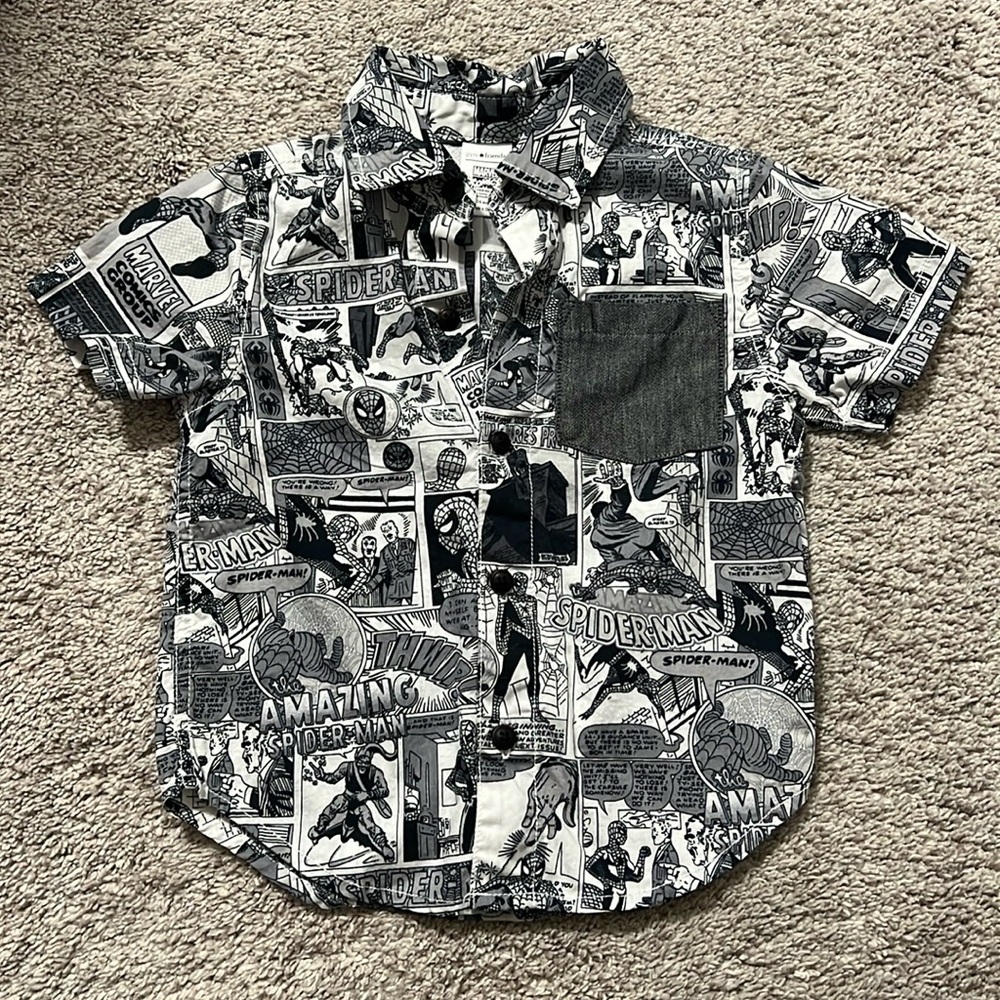 Boys marvel comics button down size 18-24m